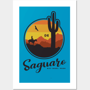 Saguaro Arizona Desert Sunset Design Posters and Art